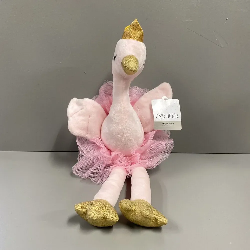 Okie Dokie JcPenny Flamingo Plush Baby Lovey Pink Tutu Ballerina Crinkle NWT